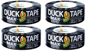 Brand Max Strength Duct Tape, Black, 4 Rolls, 1.88 Inch x 35 Yards Each, 240867 Brand Max Strength Duct Tape, Black, 4 Rolls, 1.88 Inch x 35 Yards Each, 240867