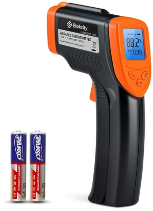 Infrared Thermometer Laser Temperature Gun, -58°F~1130°F, Orange Cooking, Pizza Oven, BBQ, Meat, Kitchen, Reptile, HVAC, Adjustable Emissivity, MAX Display, High Temperature Infrared Thermometer Laser Temperature Gun, -58°F~1130°F, Orange Cooking, Pizza Oven, BBQ, Meat, Kitchen, Reptile, HVAC, Adjustable Emissivity, MAX Display, High Temperature