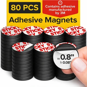 Sticky Flexible Adhesive Magnets for Crafts, 0.8"x0.08" (20x2mm), 80 pcs Flexible Sticky Magnetic Dots for Office & School Supplies, Whiteboard, Crafts, Fridge, School Projects & Classroom Decor Sticky Flexible Adhesive Magnets for Crafts, 0.8"x0.08" (20x2mm), 80 pcs Flexible Sticky Magnetic Dots for Office & School Supplies, Whiteboard, Crafts, Fridge, School Projects & Classroom Decor