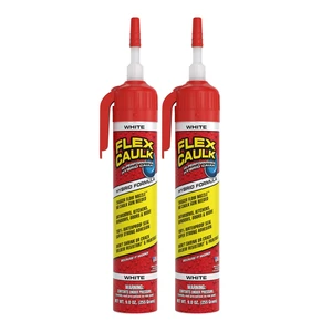 Caulk Hybrid Polymer Waterproof Sealant, White, 9 oz, 2-Pack No caulk gun needed, trigger flow nozzle, paintable, won't shrink or crack, seals wet or dry, bath, kitchen, sink, window, RV Caulk Hybrid Polymer Waterproof Sealant, White, 9 oz, 2-Pack No caulk gun needed, trigger flow nozzle, paintable, won't shrink or crack, seals wet or dry, bath, kitchen, sink, window, RV