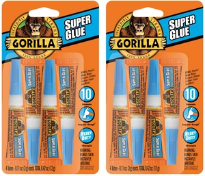 Super Glue, Clear Glue, Four 3 Gram Tubes (Pack of 2) - All Purpose and Fast Setting for Projects and Repairs Super Glue, Clear Glue, Four 3 Gram Tubes (Pack of 2) - All Purpose and Fast Setting for Projects and Repairs