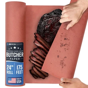 Pink Butcher Paper Roll for Smoker, 24" x 175', Made in USA Food-Grade, Unbleached, Uncoated & Unwaxed Peach Paper for BBQ, Grilling, Smoking Meat & Fish Pink Butcher Paper Roll for Smoker, 24" x 175', Made in USA Food-Grade, Unbleached, Uncoated & Unwaxed Peach Paper for BBQ, Grilling, Smoking Meat & Fish