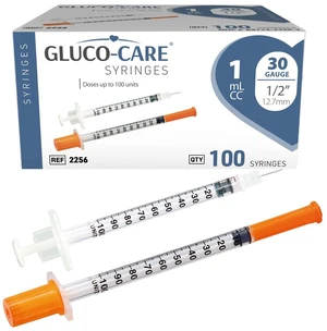 1 ml/cc Syringes 30G x 1/2 (12.7mm), Orange Cap, 100/box Fine Tip, Home & Lab Use, Clear Barrel, Bold Scale, Smooth Plunger Movement with back-end stopper, Leak-Proof Design 1 ml/cc Syringes 30G x 1/2 (12.7mm), Orange Cap, 100/box Fine Tip, Home & Lab Use, Clear Barrel, Bold Scale, Smooth Plunger Movement with back-end stopper, Leak-Proof Design