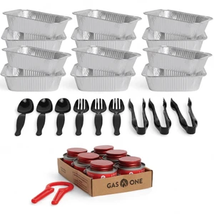 6 Pack Refill Kit - Disposable Chafing Dish Buffet Set, Welded Body Food Warmers for Parties, Fuel Cans, Half Size Pans, Warming Trays 6 Pack Refill Kit - Disposable Chafing Dish Buffet Set, Welded Body Food Warmers for Parties, Fuel Cans, Half Size Pans, Warming Trays