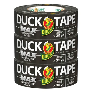 Brand Max Strength Duct Tape, Black, 3 Rolls, 1.88 Inch x 35 Yards Each, 240867 Brand Max Strength Duct Tape, Black, 3 Rolls, 1.88 Inch x 35 Yards Each, 240867
