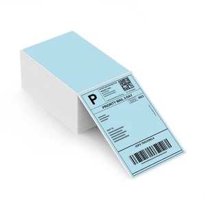 4x6 Inch Blue Thermal Shipping Labels for Packages, 500 Sheets/Stack 4"x6" Fanfold Thermal Labels, No BPA and BPS, Print Clear and Sharp, Strong Adhesive, Compatible with Most Thermal Printers 4x6 Inch Blue Thermal Shipping Labels for Packages, 500 Sheets/Stack 4"x6" Fanfold Thermal Labels, No BPA and BPS, Print Clear and Sharp, Strong Adhesive, Compatible with Most Thermal Printers