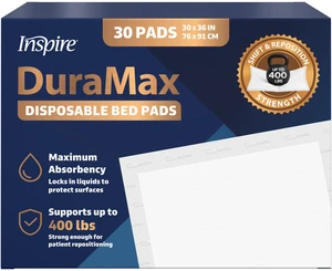 Extra Large Super Absorbent Disposable Bed Pads for Incontinence Ultra Thick and Absorbent Bed Pads Disposable Adult | Puppy Pads | Pee Pads for Adults (Duramax 30" x 36") Extra Large Super Absorbent Disposable Bed Pads for Incontinence Ultra Thick and Absorbent Bed Pads Disposable Adult | Puppy Pads | Pee Pads for Adults (Duramax 30" x 36")