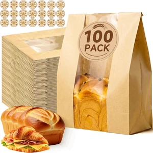 100 Pcs Extra Thick Bread Bags for Homemade Bread with Clear Window Extra Heavy Duty Sourdough Bread Bags for Storage of Bread,Cookies & Snacks, Large Bakery Paper Bags 100 Pcs Extra Thick Bread Bags for Homemade Bread with Clear Window Extra Heavy Duty Sourdough Bread Bags for Storage of Bread,Cookies & Snacks, Large Bakery Paper Bags