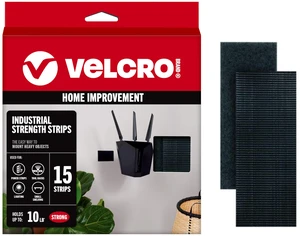 Heavy Duty Strips with Adhesive, Black, 4x2 in Strips, 15 pk Stick On Adhesive Fasteners For Mounting And Securing Items, 10 lb Industrial Strength Hold For Indoor And Outdoor Use Heavy Duty Strips with Adhesive, Black, 4x2 in Strips, 15 pk Stick On Adhesive Fasteners For Mounting And Securing Items, 10 lb Industrial Strength Hold For Indoor And Outdoor Use