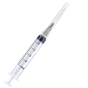 100 Pack Disposable 5ml/cc Lab Syringes with 22Ga 1.25 Inch Needle Luer Lock, Individually Sealed Packed 100 Pack Disposable 5ml/cc Lab Syringes with 22Ga 1.25 Inch Needle Luer Lock, Individually Sealed Packed