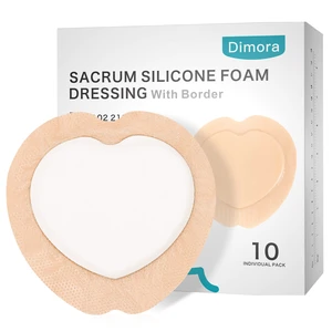 Sacrum Foam Dressing Silicone Adhesive Bandages 7" x 7" (10 Packs) 5-Layer Megasorb silicone border, waterproof sacral pad, absorbent breathable foam, bed sore pressure care, 10 pack Sacrum Foam Dressing Silicone Adhesive Bandages 7" x 7" (10 Packs) 5-Layer Megasorb silicone border, waterproof sacral pad, absorbent breathable foam, bed sore pressure care, 10 pack