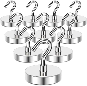 Magnetic Hooks Heavy Duty 170LB+ Strong Neodymium Magnets Fridge Magnet Hanger Grill Toolbox Magnetic Hooks Heavy Duty 170LB+ Strong Neodymium Magnets Fridge Magnet Hanger Grill Toolbox