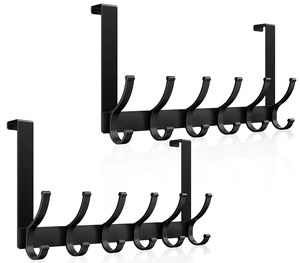 Over The Door Hooks, Door Hanger Hooks for Hanging, Over The Door Towel Racks for Bathroom, Coat Rack Door Towel Hanger Towel Hooks (2Pack, Black) Over The Door Hooks, Door Hanger Hooks for Hanging, Over The Door Towel Racks for Bathroom, Coat Rack Door Towel Hanger Towel Hooks (2Pack, Black)