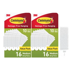 10 lb Medium Picture Hanging Strips, Damage-Free Picture Hangers, No Tools Wall Hanging for Home Decor, White Adhesive, 32 Pairs 10 lb Medium Picture Hanging Strips, Damage-Free Picture Hangers, No Tools Wall Hanging for Home Decor, White Adhesive, 32 Pairs