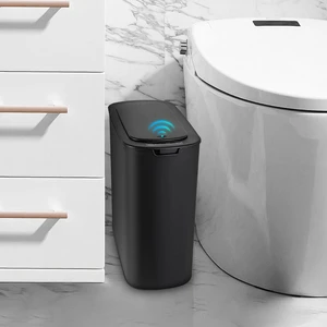 Automatic Small Bathroom Trash Can with Lid, 2.6 Gallon, Black Motion Sensor, Plastic, Touchless, Odor Control, Smart Garbage Can, Battery Operated, Manual Button, for Office/RV/Bedroom Automatic Small Bathroom Trash Can with Lid, 2.6 Gallon, Black Motion Sensor, Plastic, Touchless, Odor Control, Smart Garbage Can, Battery Operated, Manual Button, for Office/RV/Bedroom