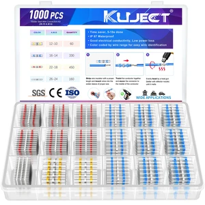 Heat Shrink Solder Seal Wire Connectors Kit 1000PCS 26-10 AWG Waterproof Electrical Connectors for Marine, Automotive, Truck Repair, Solderless Wiring Splice Connectors Heat Shrink Solder Seal Wire Connectors Kit 1000PCS 26-10 AWG Waterproof Electrical Connectors for Marine, Automotive, Truck Repair, Solderless Wiring Splice Connectors