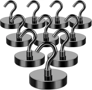 Black Magnetic Hooks Heavy Duty 170LB+ Strong Neodymium Magnets Magnetic Hooks with Epoxy Coating for Hanging, Magnets with Hook for Cruise Home Workplace 10 Pack Black Magnetic Hooks Heavy Duty 170LB+ Strong Neodymium Magnets Magnetic Hooks with Epoxy Coating for Hanging, Magnets with Hook for Cruise Home Workplace 10 Pack