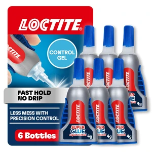 Super Glue Gel Control, Clear, 0.14 fl oz Bottle, 6 Pack - Superglue for Plastic, Wood, Metal, Crafts & Repair, Cyanoacrylate Adhesive Instant Glue, Quick Dry Super Glue Gel Control, Clear, 0.14 fl oz Bottle, 6 Pack - Superglue for Plastic, Wood, Metal, Crafts & Repair, Cyanoacrylate Adhesive Instant Glue, Quick Dry