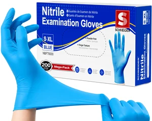 Medical Exam Glove, Gloves Disposable Latex Free, Powder Free | 3-Mil, Blue Nitrile Gloves, Food Safe Gloves, Cooking Gloves, Cleaning Gloves (Medium, 200) Medical Exam Glove, Gloves Disposable Latex Free, Powder Free | 3-Mil, Blue Nitrile Gloves, Food Safe Gloves, Cooking Gloves, Cleaning Gloves (Medium, 200)