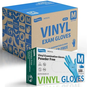Vinyl Medical Exam Gloves, Latex & Powder-Free Disposable, Blue VINYL+ Powder-Free Latex-Free Medical Grade Cooking Cleaning Food Prep Examination Blue 100 & 1000 Ct Vinyl Medical Exam Gloves, Latex & Powder-Free Disposable, Blue VINYL+ Powder-Free Latex-Free Medical Grade Cooking Cleaning Food Prep Examination Blue 100 & 1000 Ct