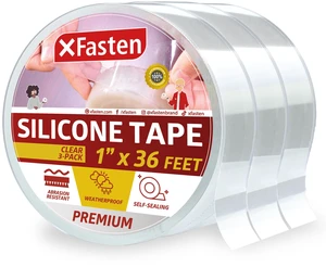 Self Fusing Silicone Tape Waterproof Clear 1" x 36 Feet (3-Pack 108ft), Self Amalgamating Tape, Silicone Rubber for Plumbing, Sealing Pipes, Hose Repair, Outdoor Coax and Electrical Cables Self Fusing Silicone Tape Waterproof Clear 1" x 36 Feet (3-Pack 108ft), Self Amalgamating Tape, Silicone Rubber for Plumbing, Sealing Pipes, Hose Repair, Outdoor Coax and Electrical Cables