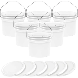 3.5-Gallon White Bucket Pail Container with Lid | Food Grade | Heavy-Duty Approx 90 MIL Extra Durable | Metal Handles with Plastic Grip | Multi-Use | Easy Stack and Store | BPA Free - 6 Pack 3.5-Gallon White Bucket Pail Container with Lid | Food Grade | Heavy-Duty Approx 90 MIL Extra Durable | Metal Handles with Plastic Grip | Multi-Use | Easy Stack and Store | BPA Free - 6 Pack