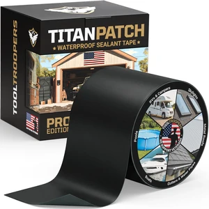TITANPATCH PRO Waterproof Sealant Tape Black 4" x20' Stops Leaks Fast & Stays Sealed for 15+ Years Sticks to RVs, Roofs, Pools, Boats, Gutters Built for Harsh Weather (-40°F to 190°F) TITANPATCH PRO Waterproof Sealant Tape Black 4" x20' Stops Leaks Fast & Stays Sealed for 15+ Years Sticks to RVs, Roofs, Pools, Boats, Gutters Built for Harsh Weather (-40°F to 190°F)