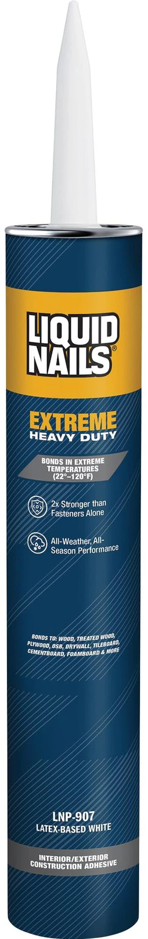 28 oz Extreme Heavy Duty Construction Adhesive All-Weather Waterproof Glue Bonds Wood, Drywall, Subfloor & Panel, 2X Stronger 28 oz Extreme Heavy Duty Construction Adhesive All-Weather Waterproof Glue Bonds Wood, Drywall, Subfloor & Panel, 2X Stronger