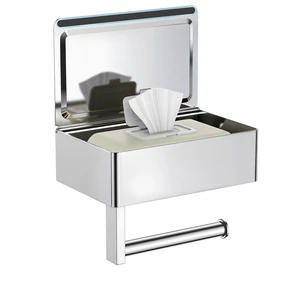 Toilet Paper Holder with Shelf, Wall-Mounted Modern Wipes Dispenser Chrome Toilet Paper Holder with Storage for Bathroom Fits Wipes, Sanitary Napkins, Tampons 8.0"x5.3" Large Shelf Toilet Paper Holder with Shelf, Wall-Mounted Modern Wipes Dispenser Chrome Toilet Paper Holder with Storage for Bathroom Fits Wipes, Sanitary Napkins, Tampons 8.0"x5.3" Large Shelf