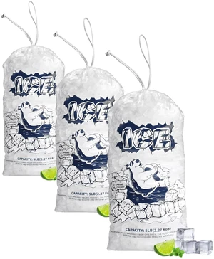 Ice Bags 5lb with Drawstring,150 Pack Plastic Ice Bags for Ice Storage Ice Bags 5lb with Drawstring,150 Pack Plastic Ice Bags for Ice Storage
