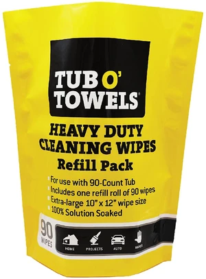 Heavy Duty Cleaning Wipes, Refill Pack for 90-Count Canister, 10" x 12" Heavy Duty Cleaning Wipes, Refill Pack for 90-Count Canister, 10" x 12"