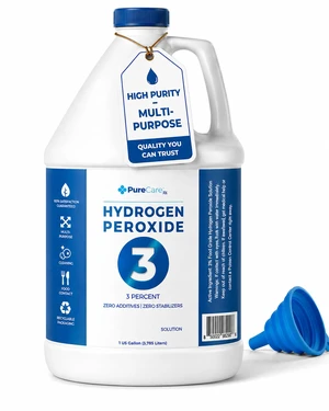 3% Food Grade Hydrogen Peroxide (1 Gallon) - No Added Stabilizers - Made in The USA derived from 35% Food Grade Hydrogen Peroxide 3% Food Grade Hydrogen Peroxide (1 Gallon) - No Added Stabilizers - Made in The USA derived from 35% Food Grade Hydrogen Peroxide