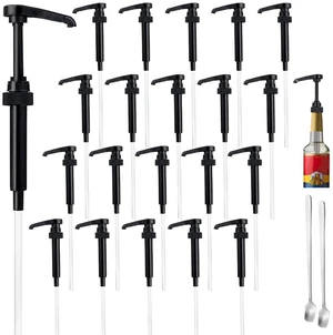 20 Pcs Black Coffee Syrup Pump Compatible with 25.4Oz/750ml Bottles Syrup Dispenser Pumps, Great for Home & Coffee Bar, Drinking Mixes, Tea, Beverage, Cocktails, Syrup Bottles, Plus Spoons 20 Pcs Black Coffee Syrup Pump Compatible with 25.4Oz/750ml Bottles Syrup Dispenser Pumps, Great for Home & Coffee Bar, Drinking Mixes, Tea, Beverage, Cocktails, Syrup Bottles, Plus Spoons