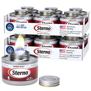 Handy Wick Twist Top Chafing Fuel, 6-Hour Burn, 12 Pack Easy Twist cap, steady wick flame, UL 2997 validated, consistent heat, cool can, reusable, indoor/outdoor Handy Wick Twist Top Chafing Fuel, 6-Hour Burn, 12 Pack Easy Twist cap, steady wick flame, UL 2997 validated, consistent heat, cool can, reusable, indoor/outdoor