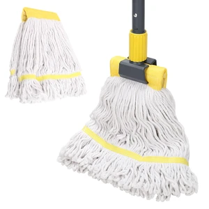 Commercial Heavy Duty Industrial Mop with Extra Replacement Head 60" Long Handle Looped-End String Wet Cotton Mops for Floor Cleaning,Home,Kitchen,Office,Garage and Concrete/Tile Floor Commercial Heavy Duty Industrial Mop with Extra Replacement Head 60" Long Handle Looped-End String Wet Cotton Mops for Floor Cleaning,Home,Kitchen,Office,Garage and Concrete/Tile Floor