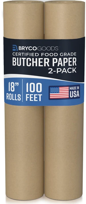 (Pack of 2) Brown Butcher Paper Roll, 18 Inch x 100 Feet, Unbleached, Uncoated, Unwaxed, Food-Grade Kraft Paper for BBQ, Smoking, Grilling, and Wrapping Meat - Made in the USA (Pack of 2) Brown Butcher Paper Roll, 18 Inch x 100 Feet, Unbleached, Uncoated, Unwaxed, Food-Grade Kraft Paper for BBQ, Smoking, Grilling, and Wrapping Meat - Made in the USA