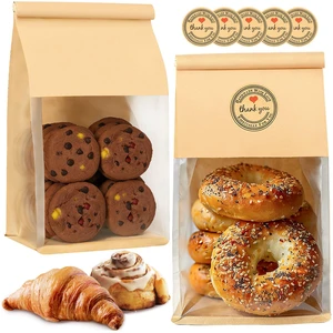 50 PCS Bread Bags for Homemade Breads, 11x5.1x3.9 Inch Resealable Cookie Bags with Tin Tie Tab Lock, Paper Bakery Bag with Window for Packaging Bagels, Muffin, Scone, Brownie, Baked Goods Storage 50 PCS Bread Bags for Homemade Breads, 11x5.1x3.9 Inch Resealable Cookie Bags with Tin Tie Tab Lock, Paper Bakery Bag with Window for Packaging Bagels, Muffin, Scone, Brownie, Baked Goods Storage