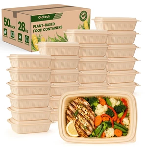100 Piece (50 Pack) Meal Prep Containers with Lids, 28 oz Cornstarch Food Storage Containers Plant-based Lunch Box for Salad,BPA Free Plastic Take Out Containers Microwave and Freezer Safe 100 Piece (50 Pack) Meal Prep Containers with Lids, 28 oz Cornstarch Food Storage Containers Plant-based Lunch Box for Salad,BPA Free Plastic Take Out Containers Microwave and Freezer Safe