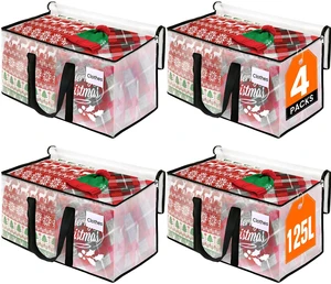 Moving Bags, Heavy Duty Large Storage Bags, 125L, 4 Pack, Clear Water-Resistant Packing Bags with Reinforced Handles & Dual Zippers, Foldable Storage Totes for Dorm Move & Home Organization Moving Bags, Heavy Duty Large Storage Bags, 125L, 4 Pack, Clear Water-Resistant Packing Bags with Reinforced Handles & Dual Zippers, Foldable Storage Totes for Dorm Move & Home Organization