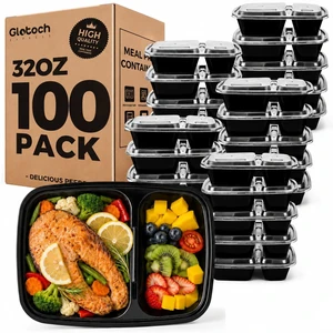 100 Pack(200-Piece)32oz 2-Compartment Meal Prep Containers with Lid Food Storage Containers with Lids,Microwave Freezer Dishwasher Safe,Sturdy Leakproof&BPA Free Bento Box for To Go Take Out 100 Pack(200-Piece)32oz 2-Compartment Meal Prep Containers with Lid Food Storage Containers with Lids,Microwave Freezer Dishwasher Safe,Sturdy Leakproof&BPA Free Bento Box for To Go Take Out