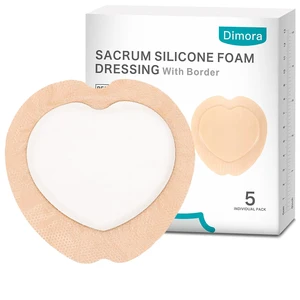 Sacrum Foam Dressing Silicone Adhesive Border 7" x 7" (5 Packs) 5-Layer Megasorb Silicone Foam Dressing Waterproof breathable Gentle border, Sacral Bedsore Pressure Sore pads Sacrum Foam Dressing Silicone Adhesive Border 7" x 7" (5 Packs) 5-Layer Megasorb Silicone Foam Dressing Waterproof breathable Gentle border, Sacral Bedsore Pressure Sore pads