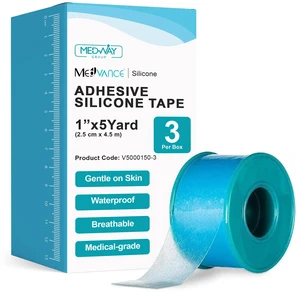 Silicone Adhesive Medical Tape, Scar Sheet,1" x5' (3 Pack) Medical Grade & Waterproof - Mouth Tape For Sleeping - Eyelash, Cpap Tape & Wound Care Use - Gentle On Skin - Breathable Silicone Adhesive Medical Tape, Scar Sheet,1" x5' (3 Pack) Medical Grade & Waterproof - Mouth Tape For Sleeping - Eyelash, Cpap Tape & Wound Care Use - Gentle On Skin - Breathable