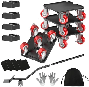 Furniture Dolly, 2000LBS Furniture Movers with Wheels 5-Wheel Carbon Steel Dolly with Lifter,360°Swivel Locking Casters for Sofa,Refrigerator,Washer&Cabinet,6.4in Red Furniture Dolly, 2000LBS Furniture Movers with Wheels 5-Wheel Carbon Steel Dolly with Lifter,360°Swivel Locking Casters for Sofa,Refrigerator,Washer&Cabinet,6.4in Red