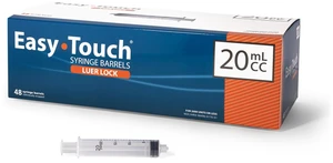 Luer-Lock Syringe Barrel, 20ML Syringe, Pack of 48 Luer-Lock Syringe Barrel, 20ML Syringe, Pack of 48