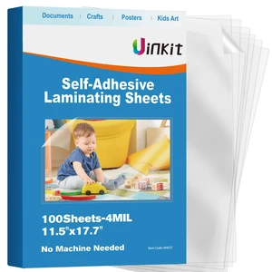 4Mil Self-Adhesive Laminating Sheets 11.5x17.5 Inches 10 Pack for 11x17 Posters, Wedding Signs, Menus & Charts, Heat-Free, No Machine Needed, The Display Series 4Mil Self-Adhesive Laminating Sheets 11.5x17.5 Inches 10 Pack for 11x17 Posters, Wedding Signs, Menus & Charts, Heat-Free, No Machine Needed, The Display Series