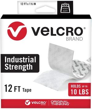 Heavy Duty Tape, White, 1-1/2in x 12ft Roll, Holds 10 lbs Industrial Strength Adhesive Sticky Back Fastener For Indoor And Outdoor Use, Mounting Decor, Signs, Hanging and Storage Heavy Duty Tape, White, 1-1/2in x 12ft Roll, Holds 10 lbs Industrial Strength Adhesive Sticky Back Fastener For Indoor And Outdoor Use, Mounting Decor, Signs, Hanging and Storage