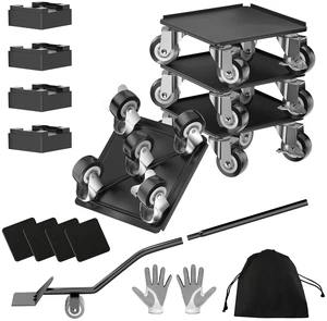 Furniture Dolly, 2000LBS Furniture Movers with Wheels 5-Wheel Carbon Steel Dolly with Lifter, 360°Swivel Locking Casters for Sofa, Refrigerator, Washer & Cabinet,6.4in Black Furniture Dolly, 2000LBS Furniture Movers with Wheels 5-Wheel Carbon Steel Dolly with Lifter, 360°Swivel Locking Casters for Sofa, Refrigerator, Washer & Cabinet,6.4in Black