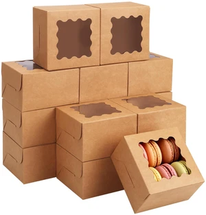 200pcs Small Cookie Boxes with Window, 4x4x2.5in Bakery Boxes Kraft Treat Boxes, Fit Small Cookies and Pastries, Suitable for Party Favors and Gifts 200pcs Small Cookie Boxes with Window, 4x4x2.5in Bakery Boxes Kraft Treat Boxes, Fit Small Cookies and Pastries, Suitable for Party Favors and Gifts