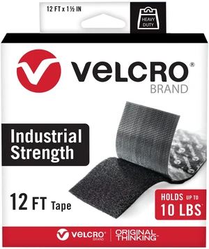 Heavy Duty Tape, Black, 1-1/2in x 12ft Roll, Holds 10 lbs Industrial Strength Adhesive Sticky Back Fastener For Indoor And Outdoor Use, Mounting Decor, Signs, Hanging and Storage Heavy Duty Tape, Black, 1-1/2in x 12ft Roll, Holds 10 lbs Industrial Strength Adhesive Sticky Back Fastener For Indoor And Outdoor Use, Mounting Decor, Signs, Hanging and Storage