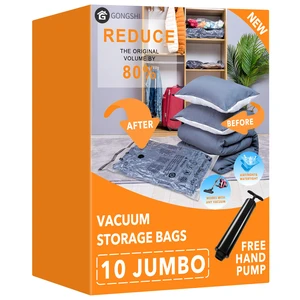 Vacuum Storage Bags for Clothing, 10-Pack, Jumbo Ideal for Bulky Bedding, Comforters, Blankets and Winter Clothing; Great for Closets, Moving and Long-Term Storage Vacuum Storage Bags for Clothing, 10-Pack, Jumbo Ideal for Bulky Bedding, Comforters, Blankets and Winter Clothing; Great for Closets, Moving and Long-Term Storage